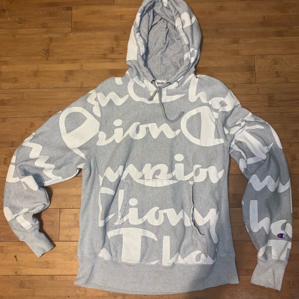 Champion Reverse Weave All-Over Logo Hoodie